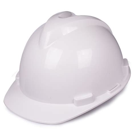 helmet safety slotted v-gard, w/satz-on suspension white|MSA® V.